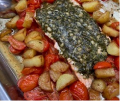 Zalm met pesto in de oven 